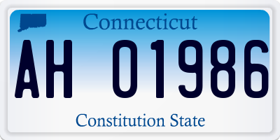 CT license plate AH01986