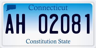 CT license plate AH02081
