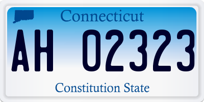 CT license plate AH02323