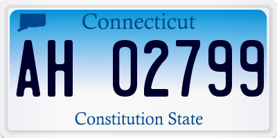 CT license plate AH02799