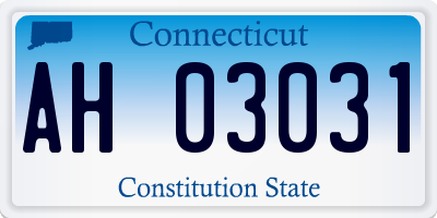 CT license plate AH03031
