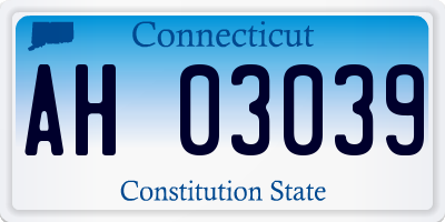 CT license plate AH03039