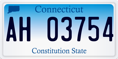 CT license plate AH03754