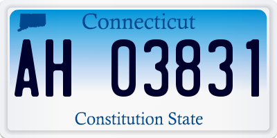 CT license plate AH03831