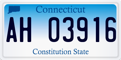 CT license plate AH03916