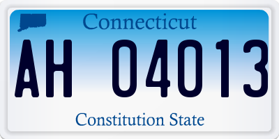 CT license plate AH04013