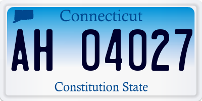 CT license plate AH04027