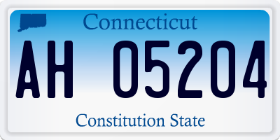 CT license plate AH05204