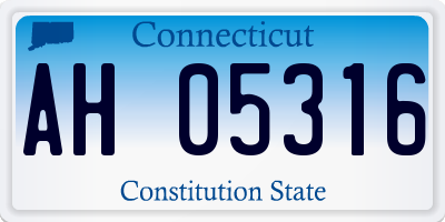 CT license plate AH05316