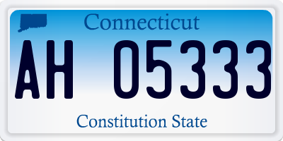 CT license plate AH05333