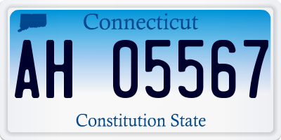 CT license plate AH05567