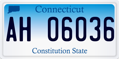 CT license plate AH06036