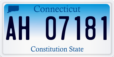CT license plate AH07181