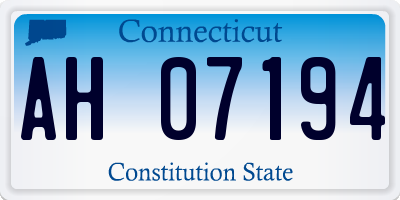 CT license plate AH07194