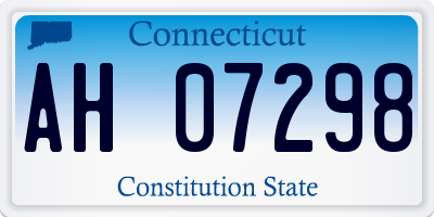 CT license plate AH07298