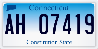 CT license plate AH07419