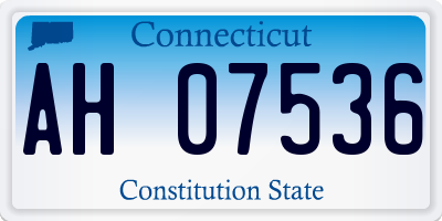 CT license plate AH07536