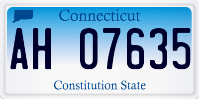 CT license plate AH07635