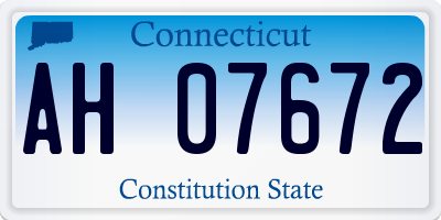 CT license plate AH07672