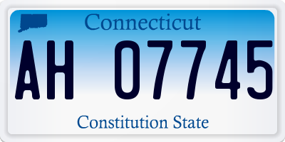 CT license plate AH07745