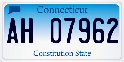 CT license plate AH07962