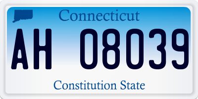 CT license plate AH08039