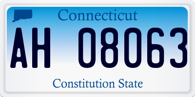 CT license plate AH08063