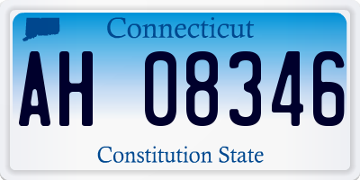 CT license plate AH08346