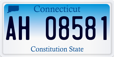 CT license plate AH08581