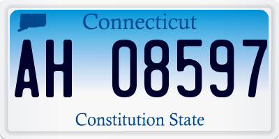 CT license plate AH08597