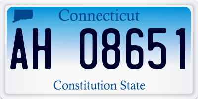 CT license plate AH08651