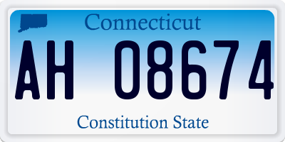 CT license plate AH08674