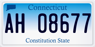 CT license plate AH08677