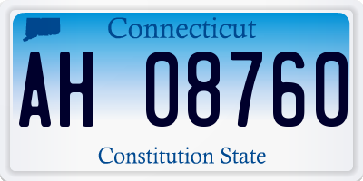 CT license plate AH08760