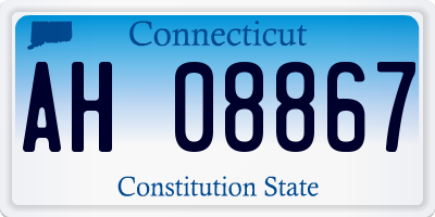 CT license plate AH08867