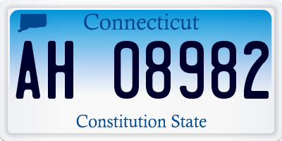 CT license plate AH08982