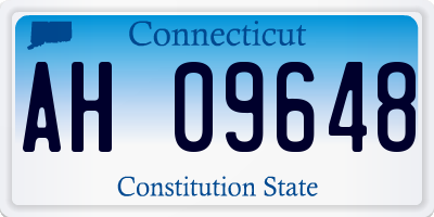 CT license plate AH09648