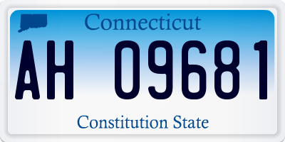 CT license plate AH09681