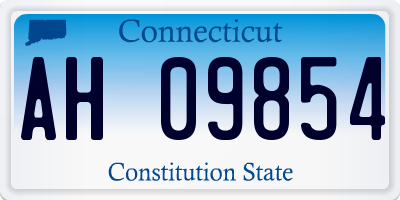 CT license plate AH09854