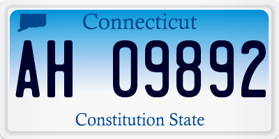 CT license plate AH09892