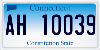 CT license plate AH10039