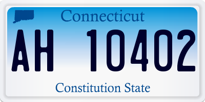 CT license plate AH10402