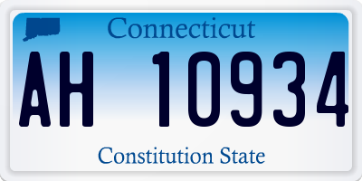 CT license plate AH10934