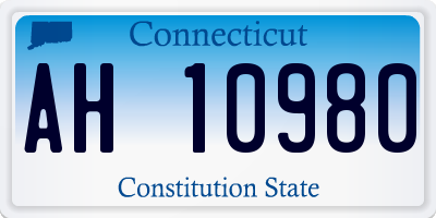CT license plate AH10980