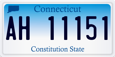 CT license plate AH11151