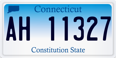 CT license plate AH11327