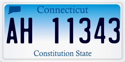 CT license plate AH11343