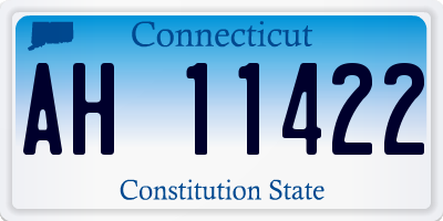 CT license plate AH11422