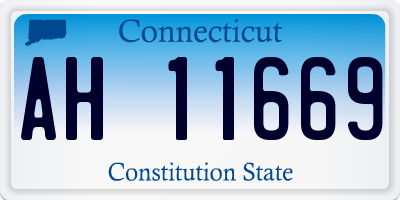 CT license plate AH11669