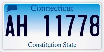 CT license plate AH11778